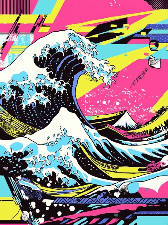 Picture of THE GREAT WAVE POP ART XV