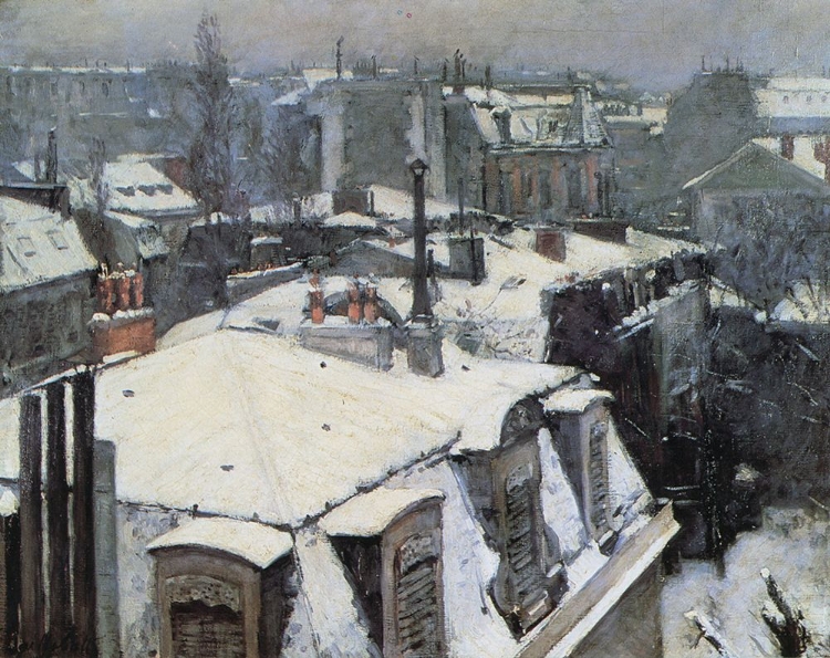 Picture of VIEW OF ROOFTOPS WITH SNOW CA 1878