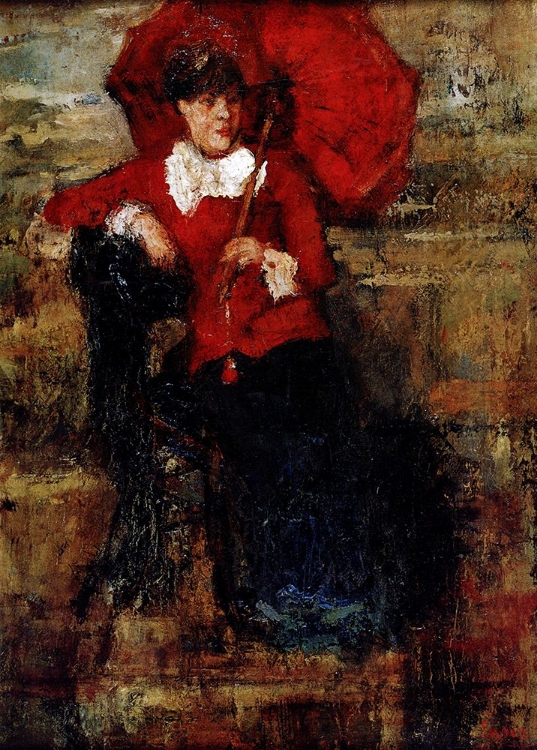 Picture of THE LADY WITH THE RED PARASOL 1880