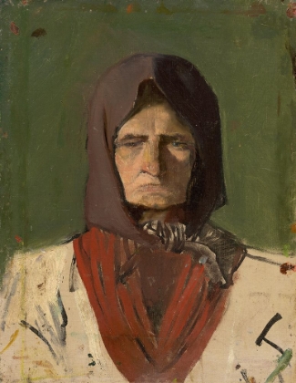Picture of HEAD OF A VILLAGER IN A DARK SCARF