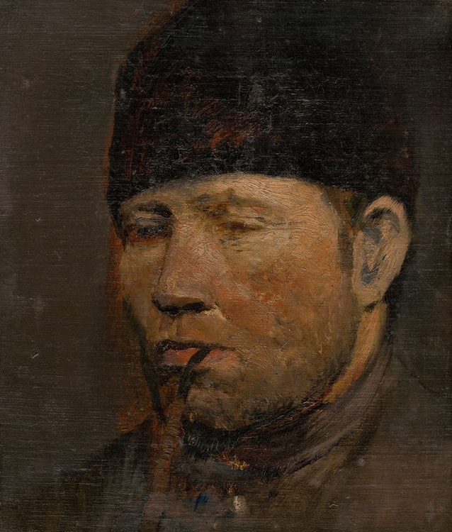 Picture of HEAD STUDY OF A PEASANT WITH A PIPE