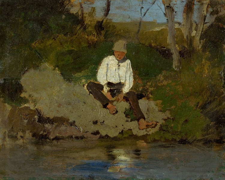 Picture of HERDSBOY ON THE RIVERBANK