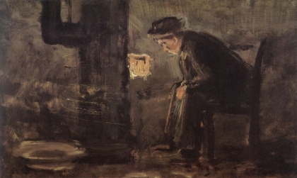 Picture of MAN SEATED BY THE STOVE
