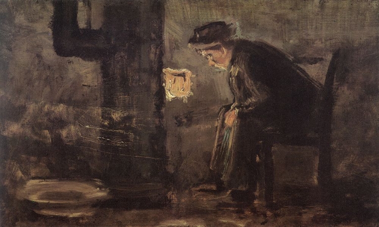 Picture of MAN SEATED BY THE STOVE
