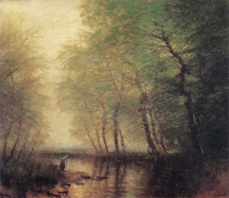 Picture of RIVERSIDE SCENE WITH FIGURE