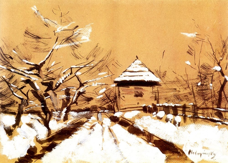 Picture of SMALL SNOWY LANDSCAPE CA 1912