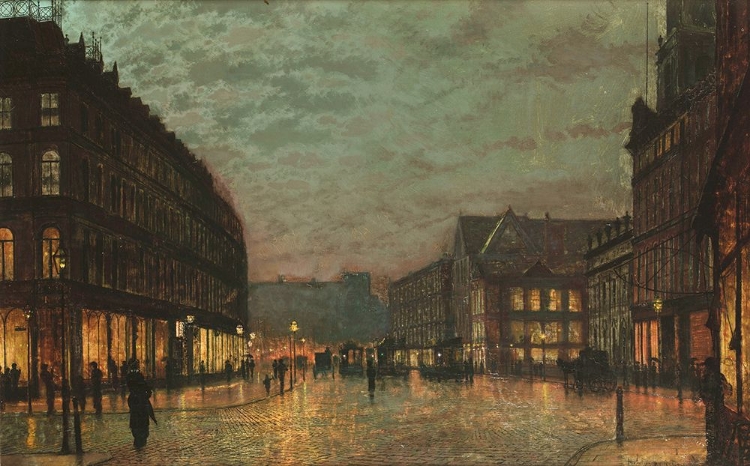Picture of BOAR LANE LEEDS BY LAMPLIGHT 1881