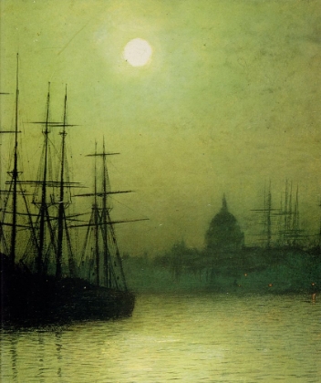 Picture of NIGHTFALL DOWN THE THAMES DETAIL 1880