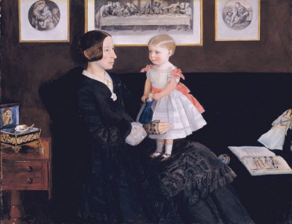 Picture of MRS JAMES WYATT AND DAUGHTER SARAH CA 1850