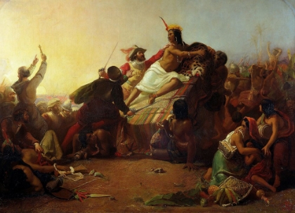 Picture of PIZARRO SEIZING THE INCA OF PERU 1846