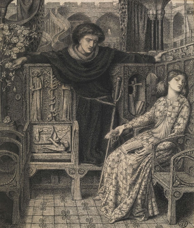 Picture of HAMLET AND OPHELIA 1858
