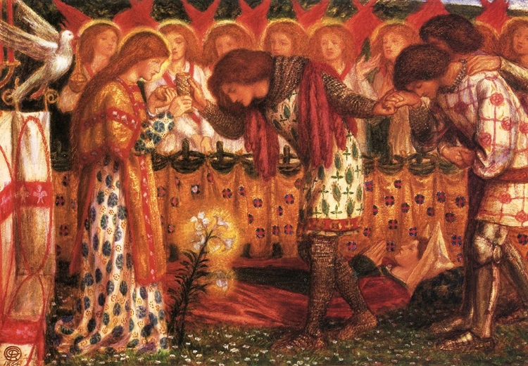 Picture of HOW SIR GALAHAD WAS FED WITH SANC GRAEL 1864