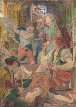 Picture of THE PRISONER OF CHILLON ENTREATING HIS JAILORS 1858