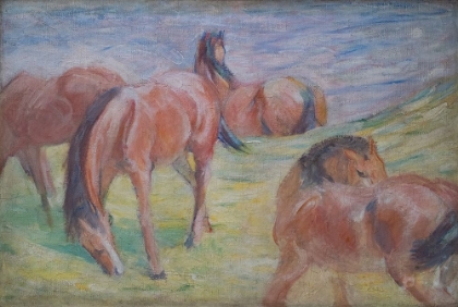 Picture of GRAZING HORSES I