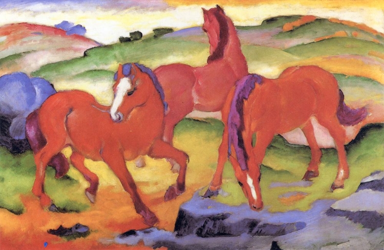 Picture of GRAZING HORSES IV, THE RED HORSES 1911
