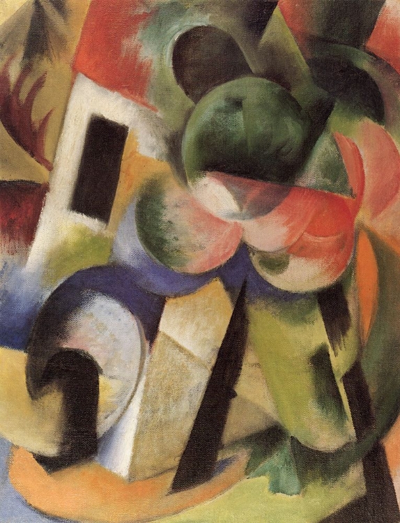 Picture of SMALL COMPOSITION II, HOUSE WITH TREES 1914