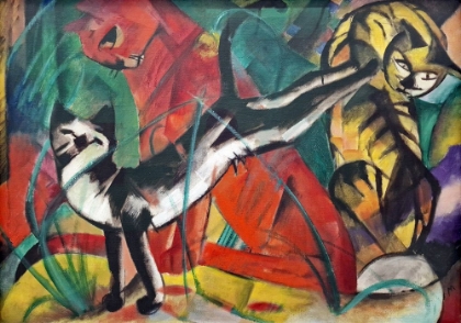 Picture of THREE ANGORA CATS 1913