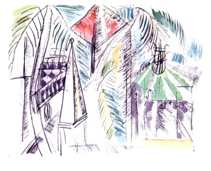 Picture of PUBLIC GARDEN AT HYERES 1913