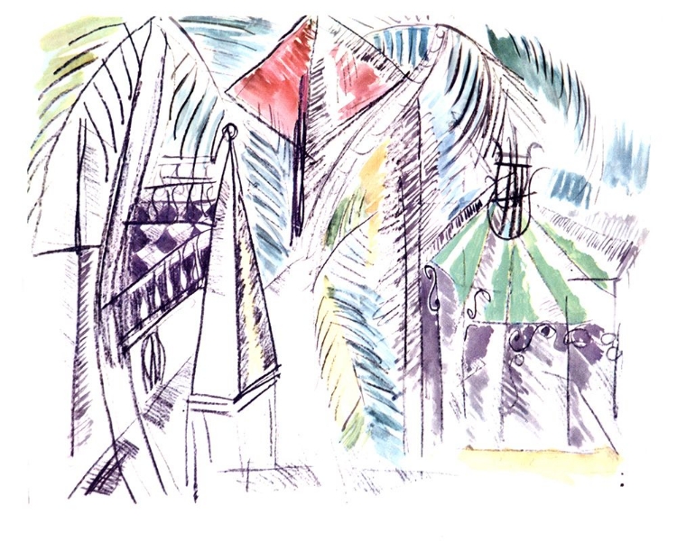 Picture of PUBLIC GARDEN AT HYERES 1913