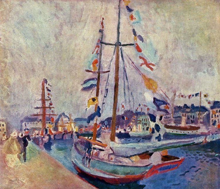 Picture of YACHT WITH FLAG AT LE HAVRE 1904