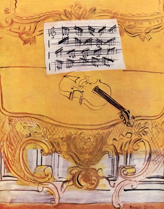 Picture of YELLOW CONSOLE WITH VIOLIN 1949