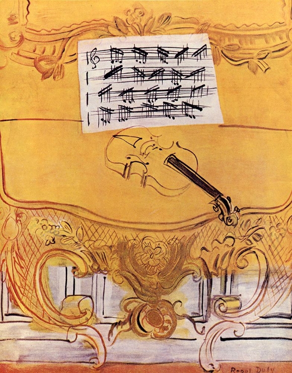 Picture of YELLOW CONSOLE WITH VIOLIN 1949