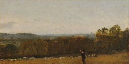 Picture of A SHEPHERD IN A LANDSCAPE LOOKING ACROSS DEDHAM VALE TOWARDS LANGHAM CA 1811