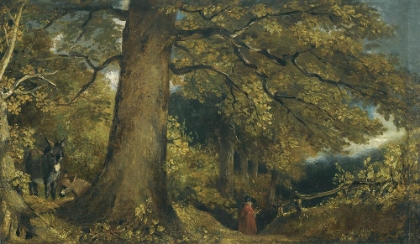 Picture of A YOUNG GIRL IN A WOODLAND LANDSCAPE