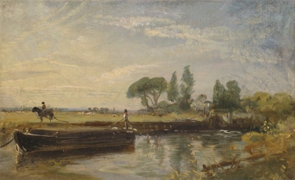 Picture of BARGE BELOW FLATFORD LOCK CA 1810