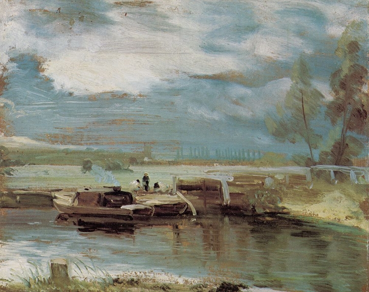 Picture of BARGES ON THE STOUR AT FLATFORD LOCK C.1810