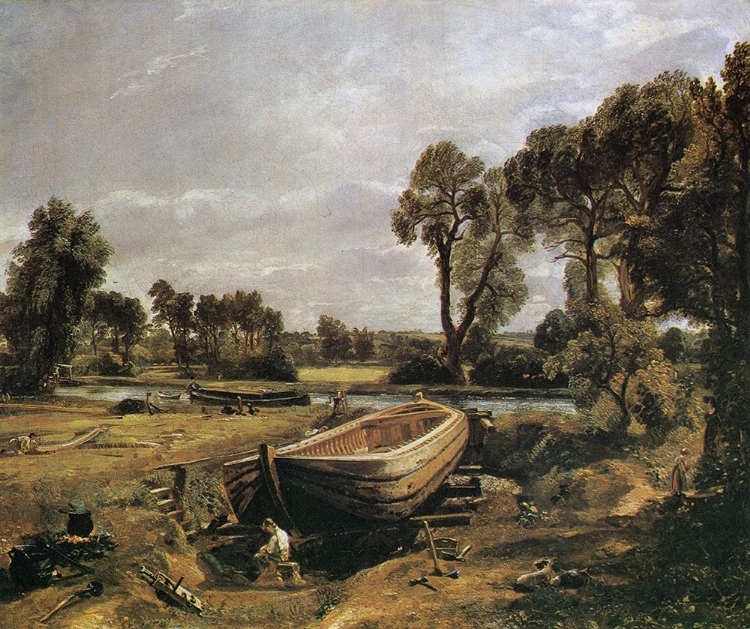 Picture of BOAT-BUILDING NEAR FLATFORD MILL 1815