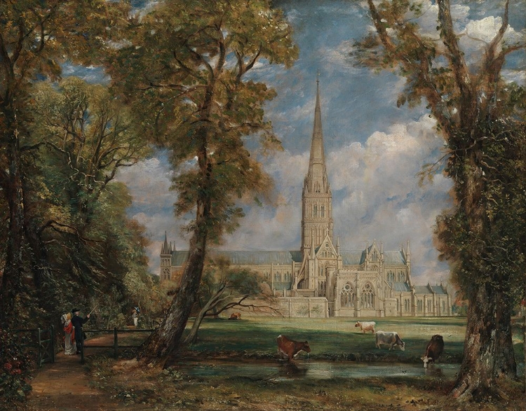 Picture of SALISBURY CATHEDRAL FROM THE BISHOPS GROUNDS CA 1825