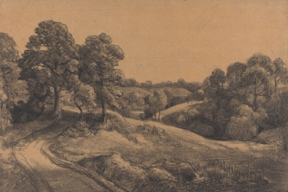 Picture of WOODED SLOPE WITH A RECEDING ROAD CA 1805