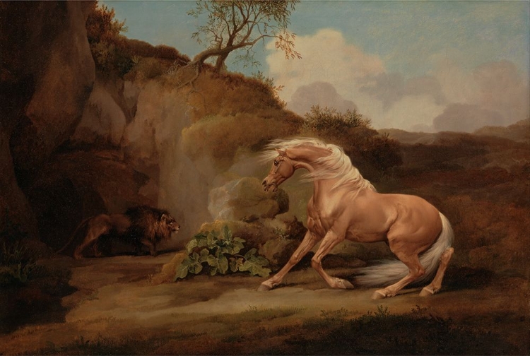 Picture of HORSE FRIGHTENED BY A LION CA 1762