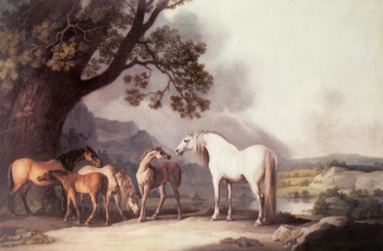 Picture of MARES AND FOALS IN MOUNTAIN LANDSCAPE 1769