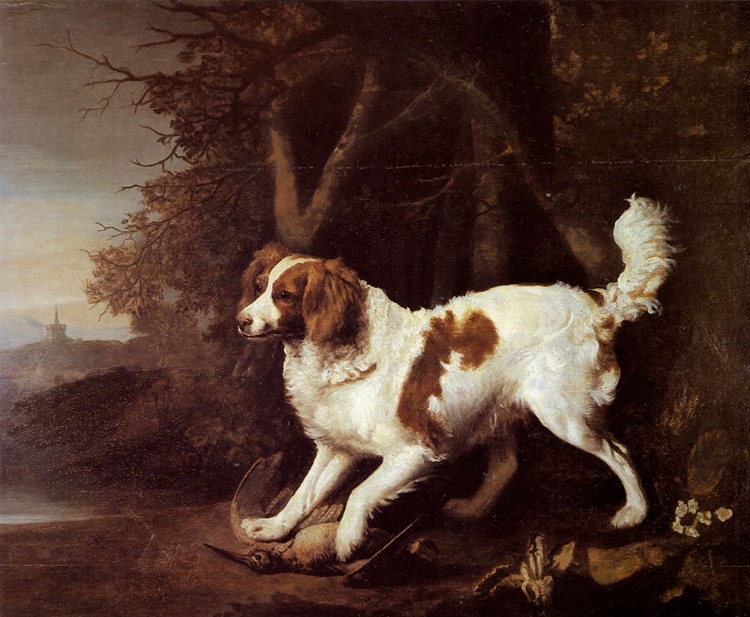 Picture of SPANIEL RETRIEVING A WOODCOCK 1780