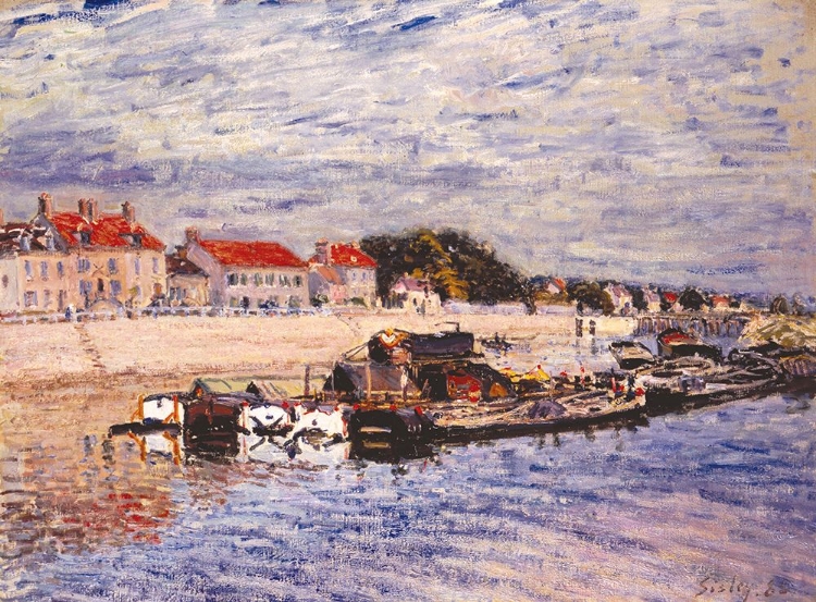 Picture of BARGES ON THE LOING AT SAINT-MAMMES (1885)