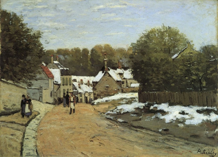Picture of EARLY SNOW AT LOUVECIENNES 1870