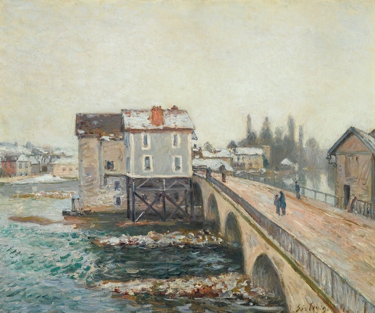 Picture of THE MORET BRIDGE AND THE MILLS – WINTER EFFECT (1890)