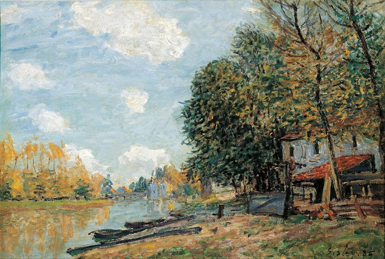 Picture of MORET- THE BANKS OF THE RIVER LOING (1877)