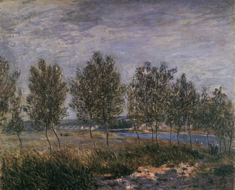 Picture of POPLARS ON THE RIVERBANK 1880
