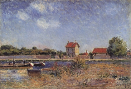Picture of THE BANKS OF THE LOING CANAL AT ST. MAMMES 1888