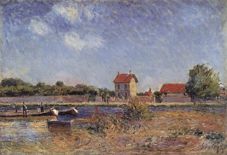 Picture of THE BANKS OF THE LOING CANAL AT ST. MAMMES 1888