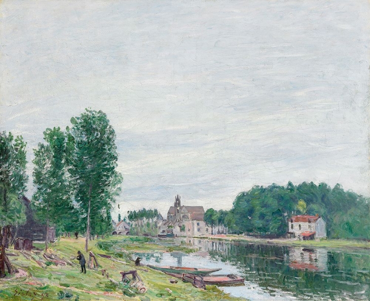 Picture of THE MATRAT BOATYARD, MORET-SUR-LOING, RAINY WEATHER (1892)