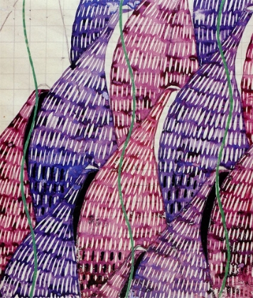 Picture of FURNISHING FABRIC, PURPLE AND GREEN