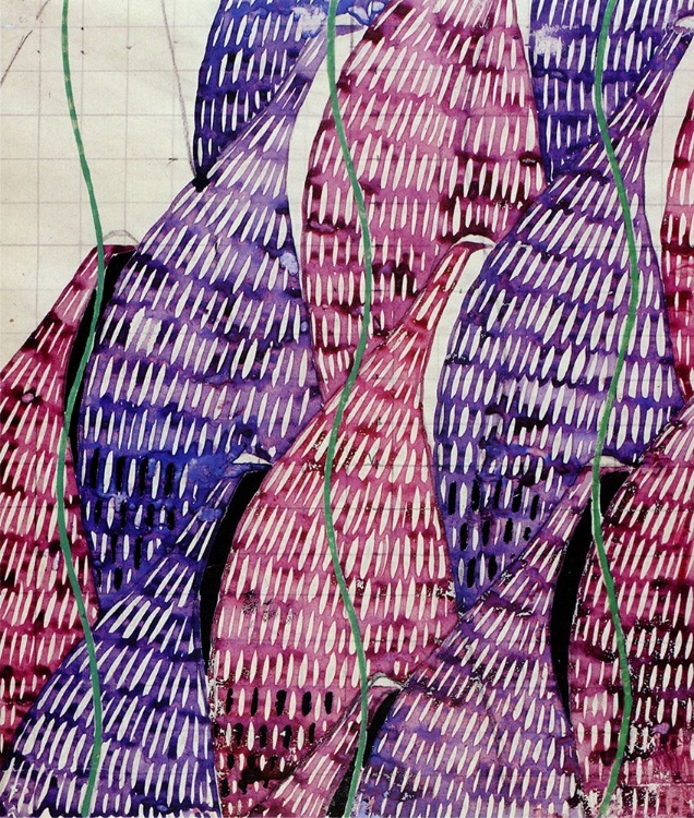 Picture of FURNISHING FABRIC, PURPLE AND GREEN