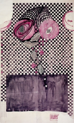 Picture of ROSES ON CHECKERED BACKGROUND 1914