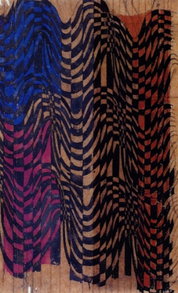 Picture of STRIPES AND CHECKS, PURPLE BLUE AND ORANGE