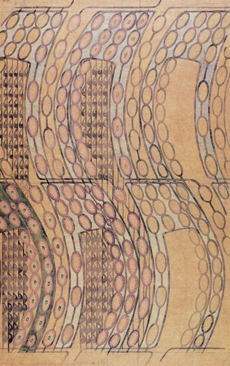 Picture of STYLISED DAISIES, PURPLE AND BLUE