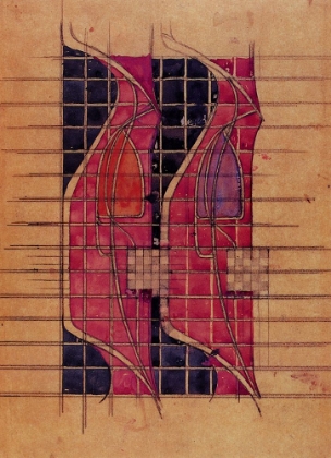 Picture of TULIP AND LATTICE, PINK AND PURPLE